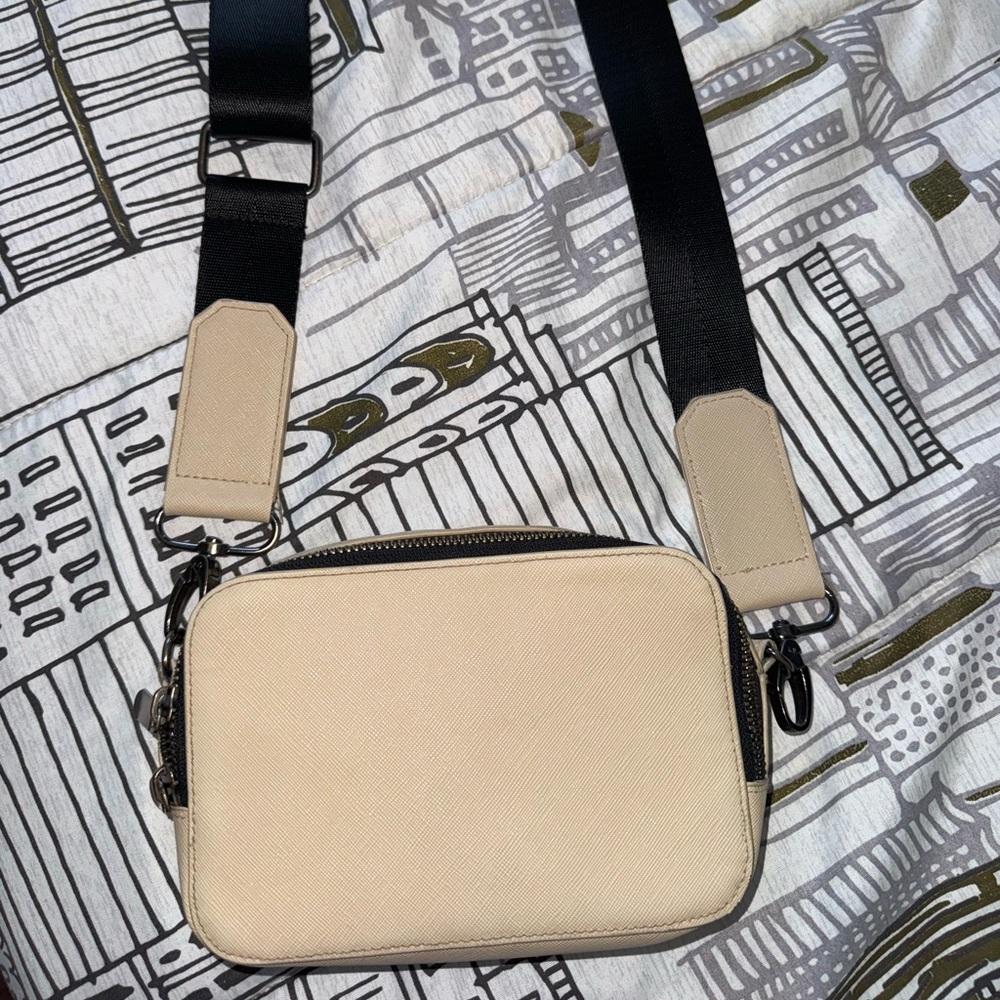 ASOS Cream and Black Messenger Bag Modern Minimalist Design